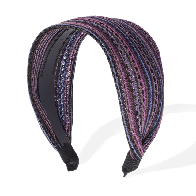 Accesorios para el cabello: Diademas anchas únicas para mujeres, diademas bohemias extra anchas, diademas gruesas con dientes en color púrpura
