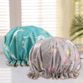 thumbnail image 1 of Women Reusable Double Layer Waterproof Shower Hair Bath Cap, 1 of 4