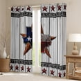 thumbnail image 2 of Homewish Hippie Texas Stars Curtains Pack of 2 (42x84 Each), Grey Wooden Plank Curtains Blackout, Bohemian Western Cabin Bedroom Curtains, Living Room Curtains Decor, 2 of 5