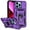 Purple, variant on Fashion Case with Holder Stander Kickstand Drop Resistant Shockproof Case For iPhone 15 Pro Max
