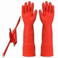 thumbnail image 2 of 1 Pair Thick Extra Long Heavy Duty Rubber Gloves Thick Waterproof Car Washing Gloves Chemical Resistant Acid Oil Resistant, 2 of 9
