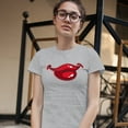 thumbnail image 3 of Tee Hunt Cute Smiling Lips Women's T-Shirt Novelty T-Shirt Sassy Classy Smile Positive Vibes Tee, Gray, Small, 3 of 5