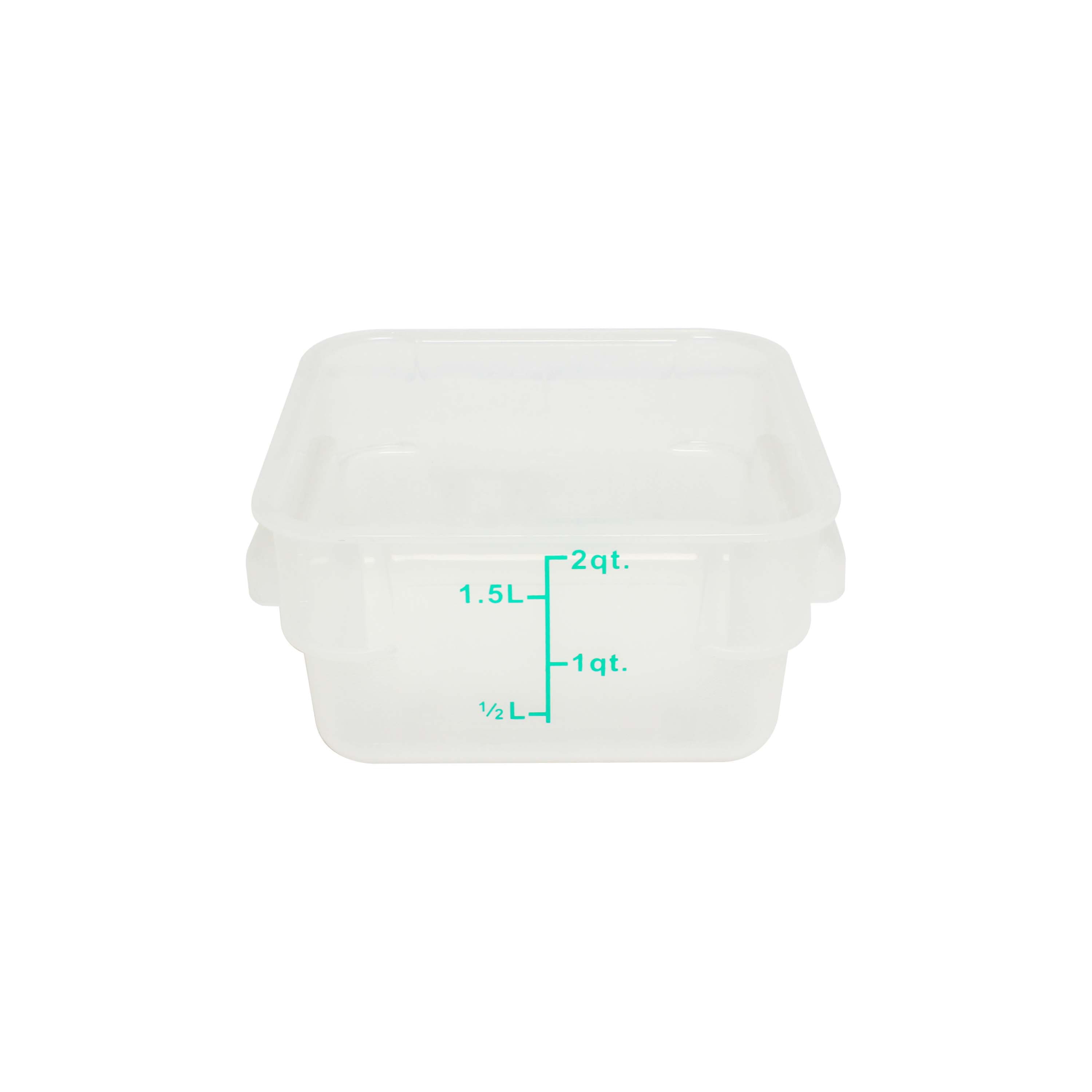NSF Winco PESC-12 12-Quart White Square Polyethylene Food Storage Container 