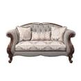 thumbnail image 2 of ACME Miyeon Loveseat with 3 Pillows in Gray Fabric and Cherry, 2 of 4