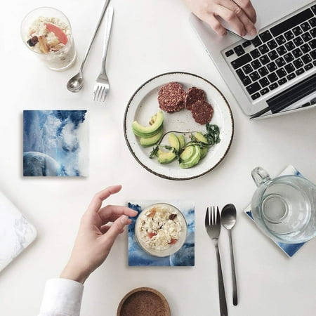 

ZHANZZK Wolf Set of 4 Coaster for Drinks Absorbent Ceramic Stone Coasters Cup Mat with Cork Base for Home Kitchen Room Coffee Table Bar Decor