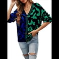thumbnail image 2 of Cárdigan Holgado A Cuadros para Mujer, Abierto Al Frente, Suéteres Oversize con Gráficos Vintage, Abrigo de Punto A Cuadros. Verde Oscuro M, 2 of 9