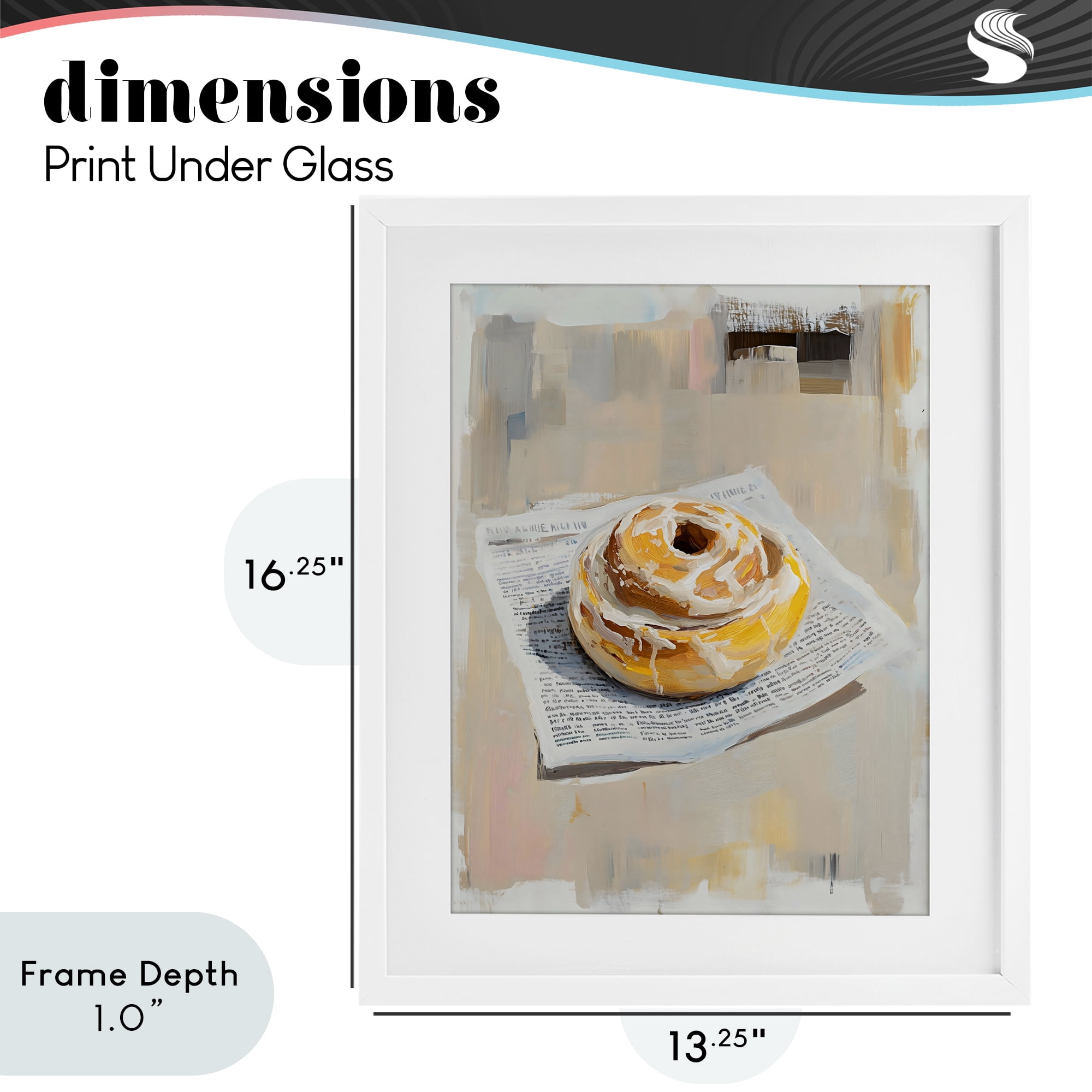Stupell Industries Cinnamon Roll & Morning Paper White Framed Print Under Glass, design by The Prints Vibe