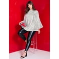 thumbnail image 4 of Roaman's Women's Plus Size Sequin Mock Neck Blouse, 4 of 4