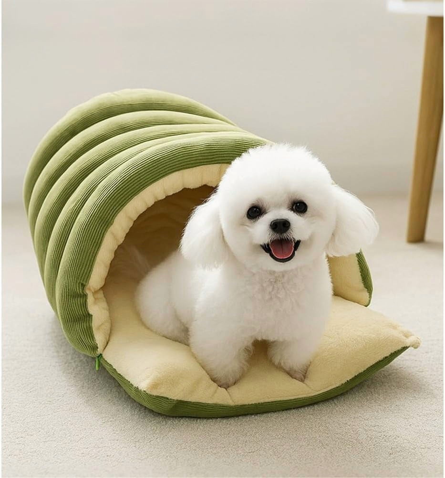 Removable and Washable Winter Closed-Off Cat Bed, Cotton Cat Bed, Cotton Soft Cozy Sleeping Nest, Comfortable Warm Secure Snuggle Hut for Cats, Closed-Off Plush Cats Cave for Pet Comfort