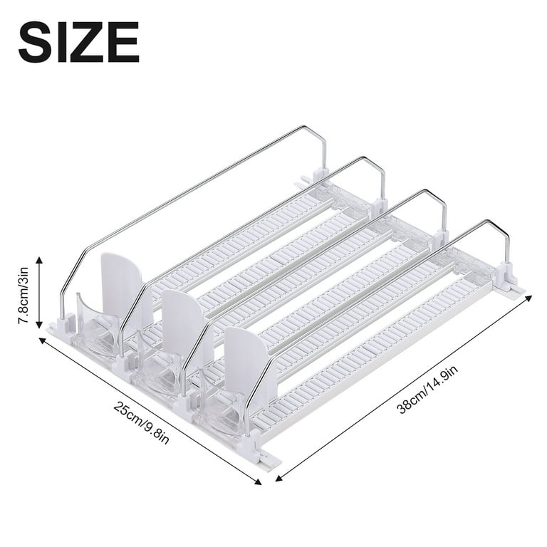 BUDO Soda Can Organizer for Fridge, Self-Pushing Drink Holder for