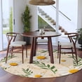 thumbnail image 3 of Round Rugs 6 Ft, Spring Daisy Non Slip Area Rugs for Kitchen Bedroom Entryway, Country Watercolor Flower Leaf Plant Washable Carpet Runner Rug Floor Mats for Bedroom Home Decor, 3 of 8
