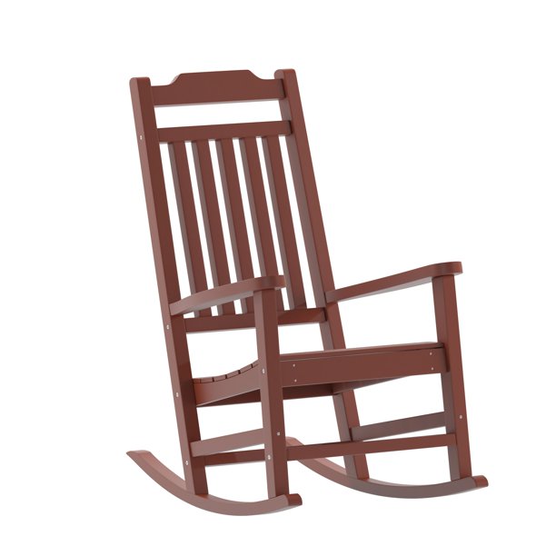 Flash Furniture Winston All-Weather Poly Resin Rocking Chair in Red ...