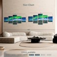 thumbnail image 3 of Elephant Stock Northern Lights Airplane Wall Art - Horizontal Multi Panel Canvas - 5 Pieceliving Room Wall Decor - Photography Transportation Multi Panel - Gray And Blue Decor - 74" x 34", 3 of 4