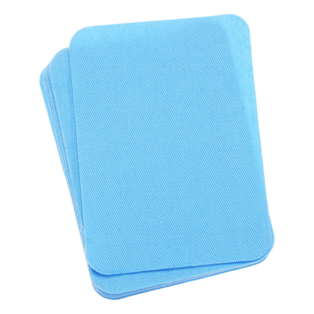Uxcell 12 Pcs Parche de planchar para reparación de tela 4.13" x 2.95" para ropa Azul cielo