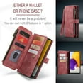 thumbnail image 5 of CaseMe Case for Samsung Galaxy A72 Wallet Case for Women Men, Fashion Durable PU Leather Magnetic Flip Lanyard Strap Wristlet Zipper Card Holder Wallet Phone Case for Samsung Galaxy A72 6.7",Red, 5 of 11