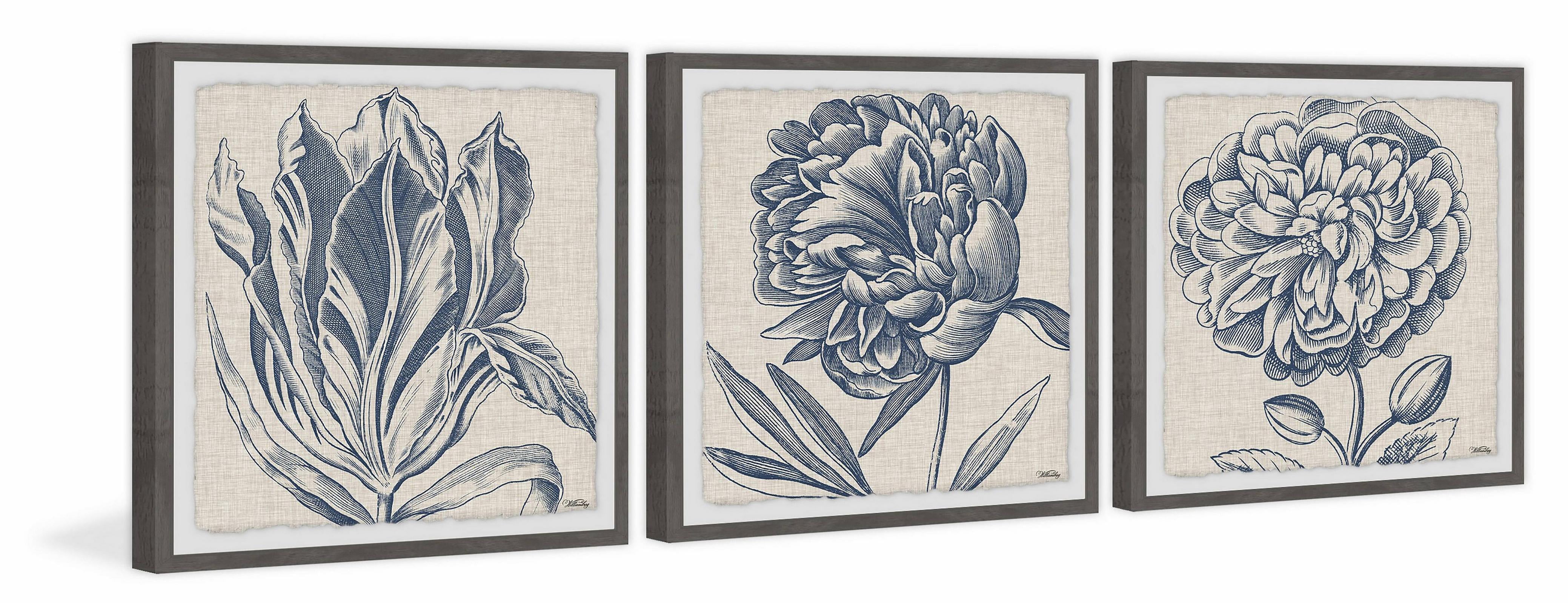 Marmont Hill Flower Sketches Triptych