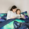 thumbnail image 5 of Homewish Animal Wolf Bedding Comforter Set 2pcs for Teens Boys Girls,Abstract Gradient Aurora Twin Comforter Sets Microfiber,Jungle Wildlife Breathable Bedding Set,Breathable Home Decor,Reversible, 5 of 8