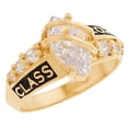thumbnail image 2 of JackAni 14k Yellow Gold White CZ April Birthstone 2026 Class Graduation Ring - Size 8.25, 2 of 5