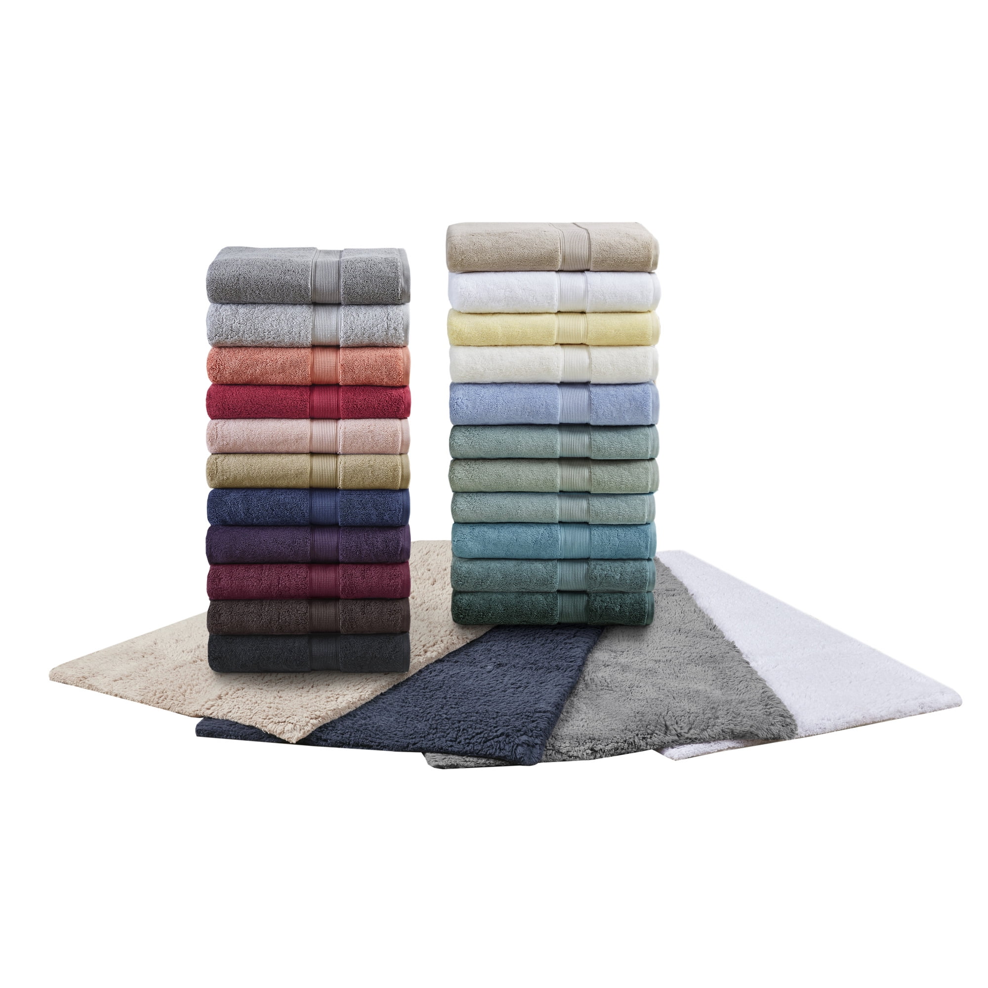 Madison Park 8-Piece Luxury Cotton Towel Set, 800GSM Bath Towels, Ultra Soft & Absorbent, Light Blue