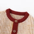 thumbnail image 4 of Baby Sweater Knitted Newborn Girl Top + Hat Fashion Stripe Pompom Infant Boy Clothing Cardigan Outerwear Long Sleeve Autumn 2PCS, 4 of 5