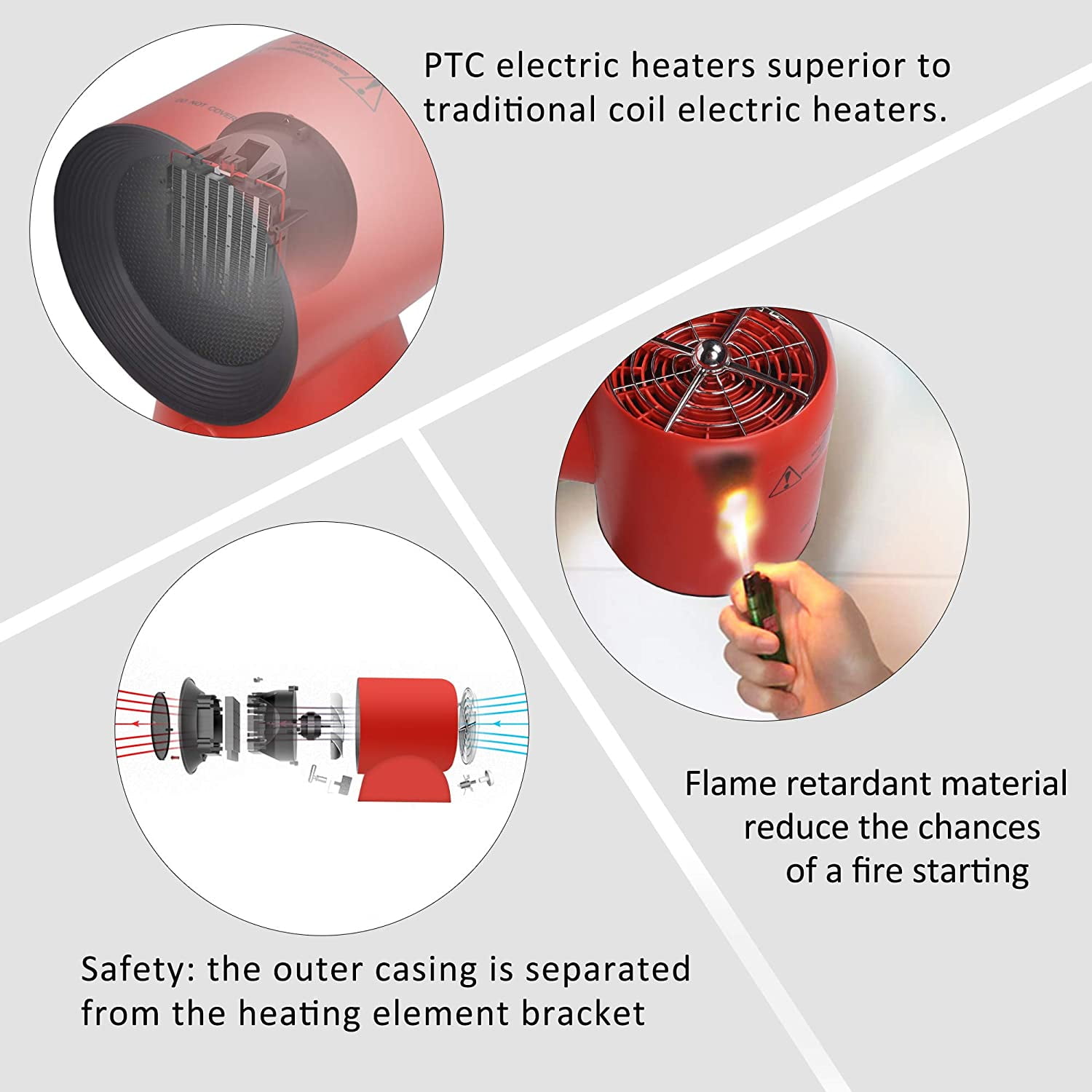 Lowestbest 1500W/750W Cooling & Heating Mode Space Heater, Portable Cool Blow Fan for Office Bedroom Home, Red Lowestbest 1500W/750W Cooling & Heating Mode Space Heater, Portable Cool Blow Fan for Office Bedroom Home, Red