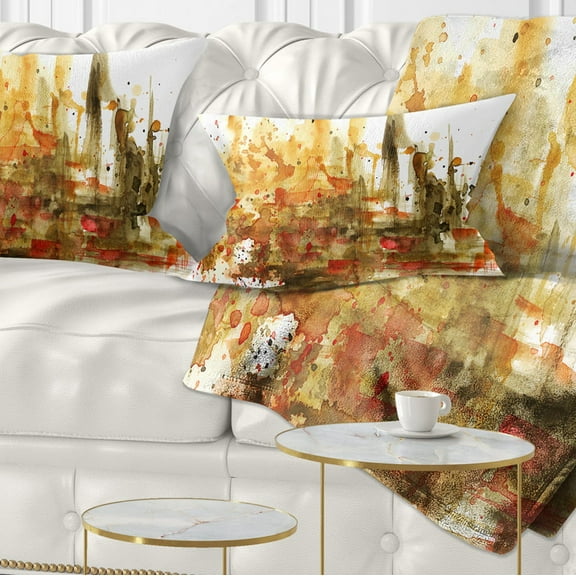 Designart Abstract Composition Art - Abstract Throw Pillow - 12x20