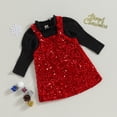 thumbnail image 3 of Okbabeha Toddler Baby Girl Fall Winter Clothes Ribbed Knitted Sweater Pullover Shirt Suspender Skirt Dress Christmas Outfits, 3 of 8