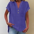 thumbnail image 5 of Blouses For Women Fashion Casual V Neck Button Short Sleeve T Shirt Womens Tops, 5 of 5