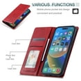 thumbnail image 4 of TECH CIRCLE Case For iPhone 14 Pro Case, Slim PU Leather Flip Folio Case Card Holders Kickstand Magnetic Shockproof Protective TPU Inner Wallet Cover for Apple iPhone 14 Pro 6.1" 2022,Red, 4 of 6