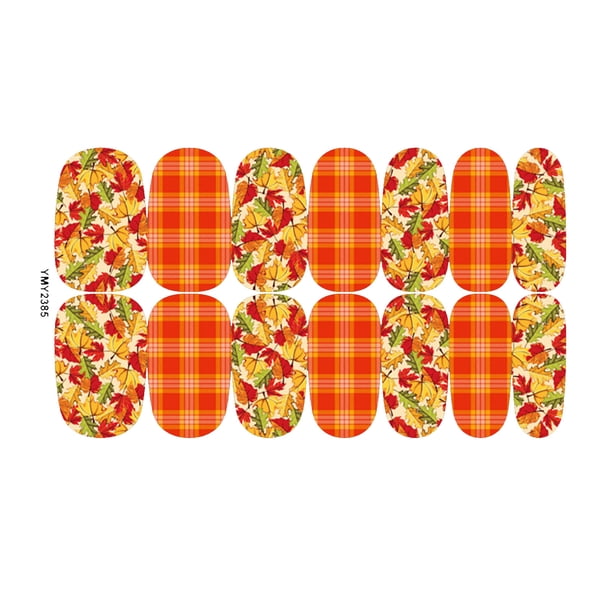 Xihbxyly Diseño de Uñas con Diseño de Hoja de Arce, Elegantes Pegatinas de Pvc para Uñas, Adhesivo de Larga Duración (2-4 Semanas), Juego de Colores Degradados Vibrantes, Uso Personal En Salones de B