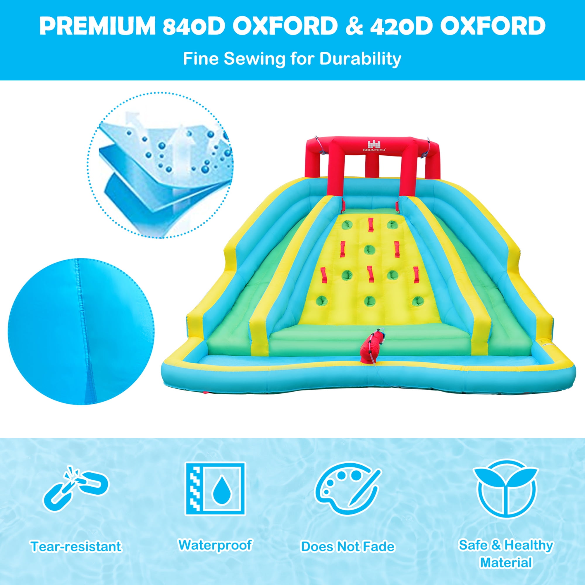 Gymax Inflatable Mighty Water Park Bouncy Pool with Climbing