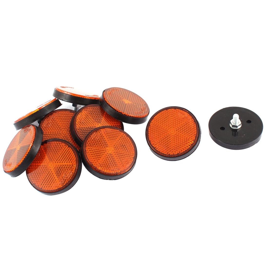 10 Pcs Yellow Round Circular Trailer Reflectors 56mm for Motorcycle