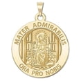 thumbnail image 2 of Picturesongold.Com Mater Admirabilis Religious Medal Necklace Pendants - 1 inch Size of a Quarter in Solid 14K Yellow Gold, 2 of 4
