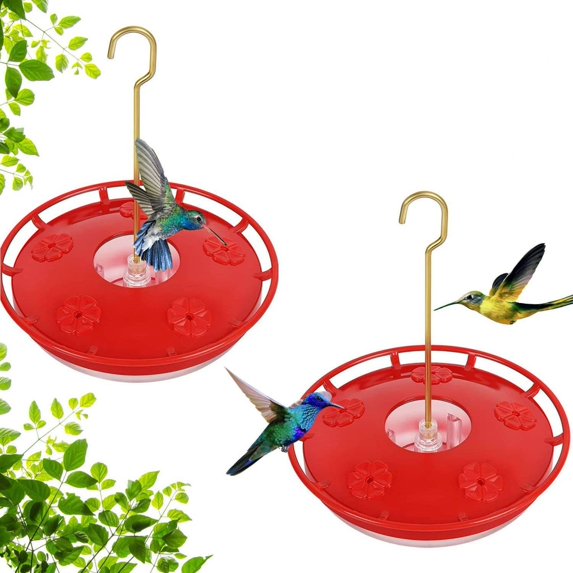 iMucci Hanging Hummingbird Feeders for Outdoors Applies to All Birds, Leak-Proof Hummer Bird Feeder Outside, Easy to Clean and Fill, 16 oz, Red
