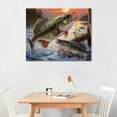 thumbnail image 2 of EastSmooth Fish Wall Art Fishing Wall Decor Bass Fish Pictures Canvas Print Painting Modern Home Framed Artwork For Living Room Bathroom Bedroom, 2 of 4