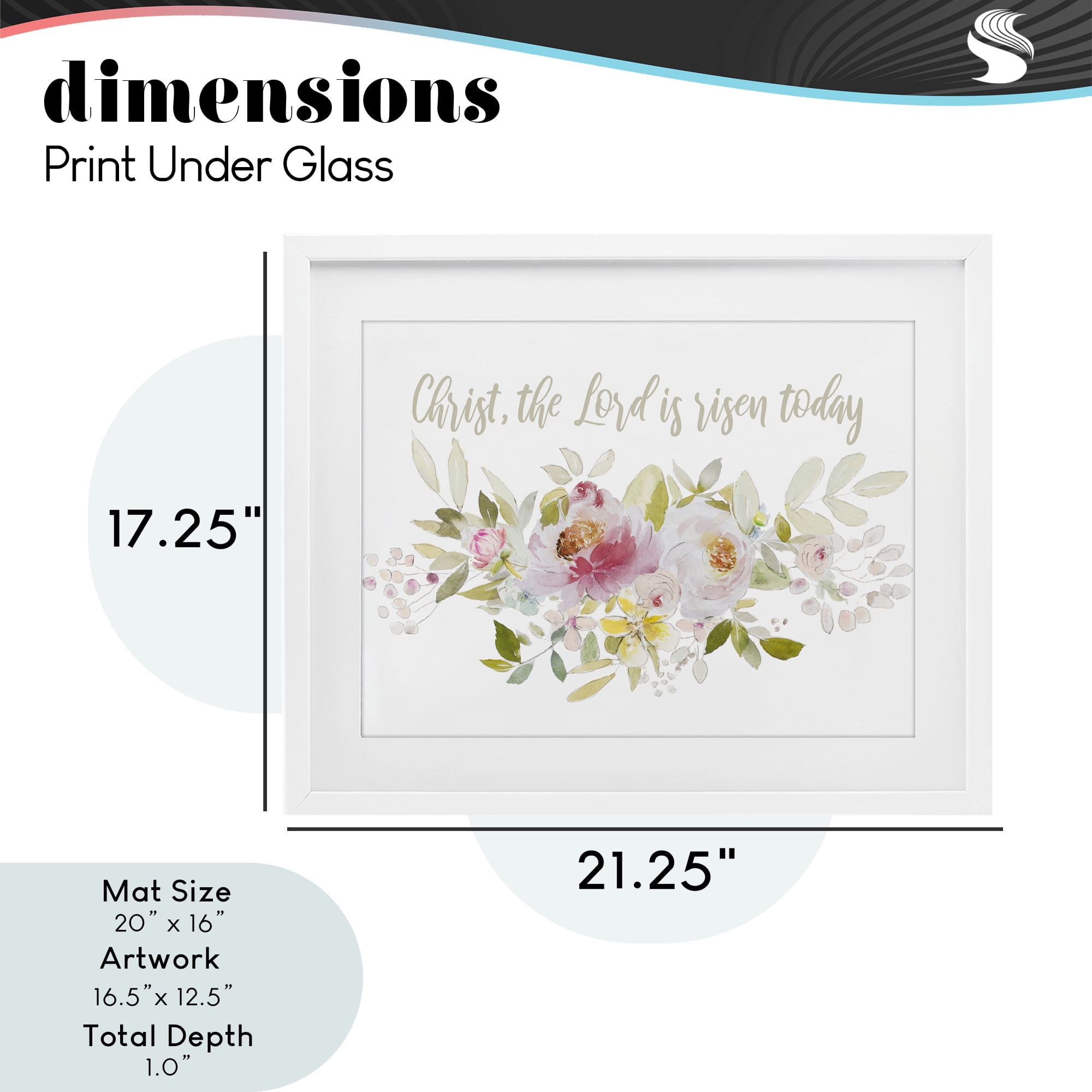 Stupell Industries The Lord Is Risen Florals White Framed Print Under Glass, design by Patricia Pinto