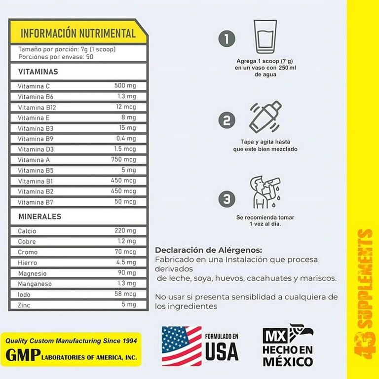 Suplemento Multivitamínico Multivit + Min 350g Con Minerales