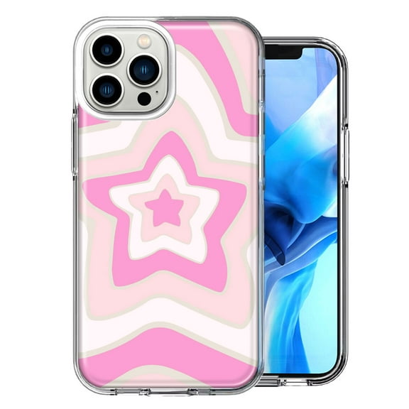 MUNDAZE For Apple iPhone 13 Pro Max Pink Bubble Gum Endless Stars Design Double Layer Phone Case Cover