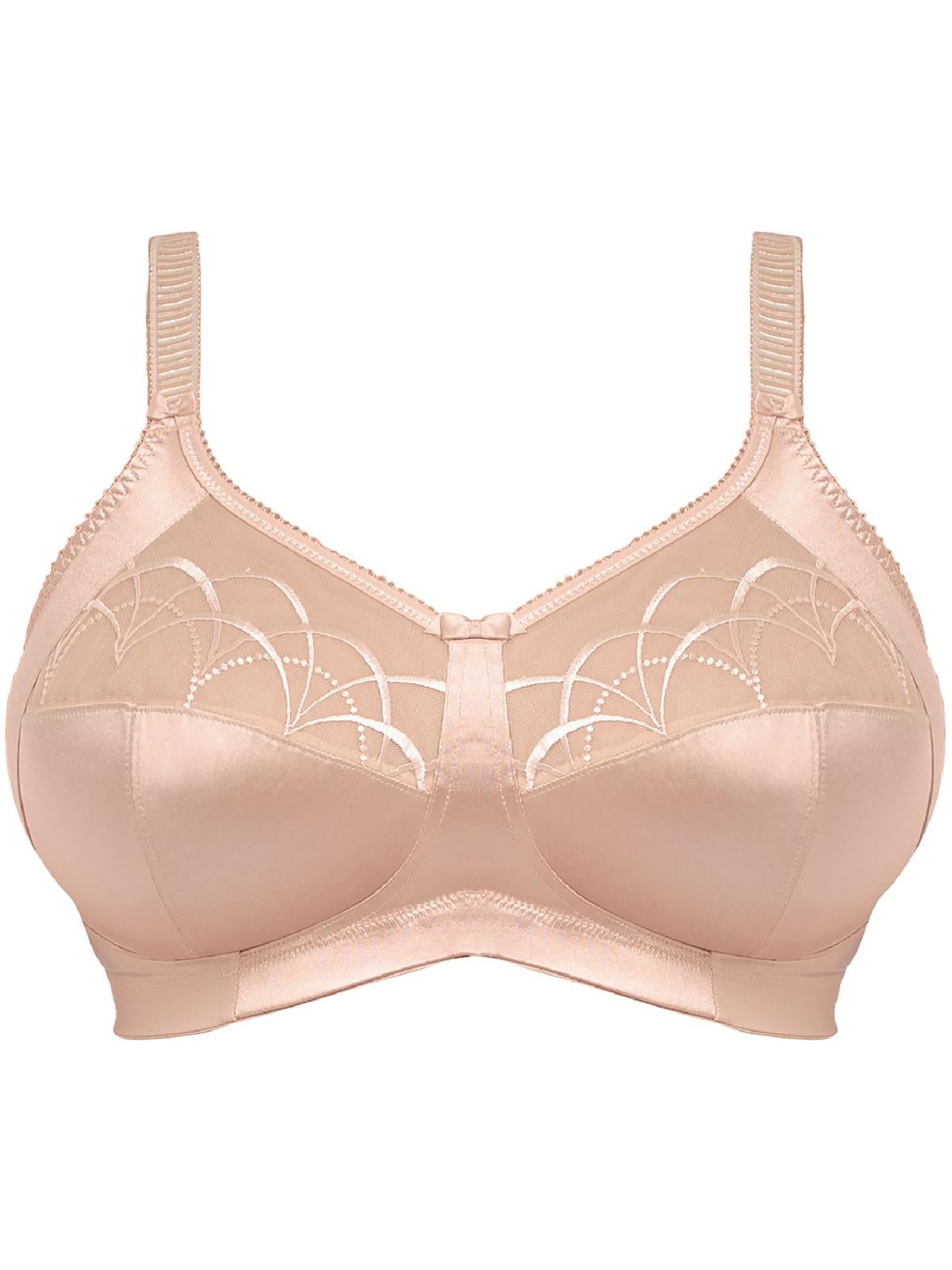 Elomi Womens Cate Satin Full Figure Wireless Bra Beige 40B