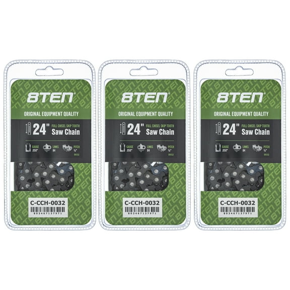 Full Chisel Skip Tooth Chainsaw Chain 24 inch .050 3/8 84DL for Stihl 3 Pack 810-CCC2254H