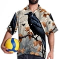 thumbnail image 4 of Crow Men's Casual Printed Button Down Short Sleeve Beach Shirts, 4 of 6