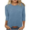 thumbnail image 1 of Pntutb Hauts Courts Tendance pour Femmes Haut Décontracté Uni à Manches Courtes à Col Rond Blouse Offres Éclair, 1 of 7