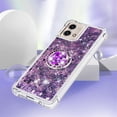 thumbnail image 4 of Quicksand Case for Motorola Moto G Stylus 5G (2023) for Women Girls, Glitter Sparkle Flowing Clear Soft TPU Liquid Cover with Bling Diamond Kickstand for Moto G Stylus 5G (2023) -Purple, 4 of 7