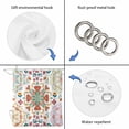 thumbnail image 4 of White Boho Shower Curtain, Waterproof Shower Curtains for Bathroom, Retro Ethnic Colorful Flower Aesthetic Art Washable Fabric Bathtub Curtain Set Bath Decor with 12 Hooks Extra Long 72"x96", 4 of 8