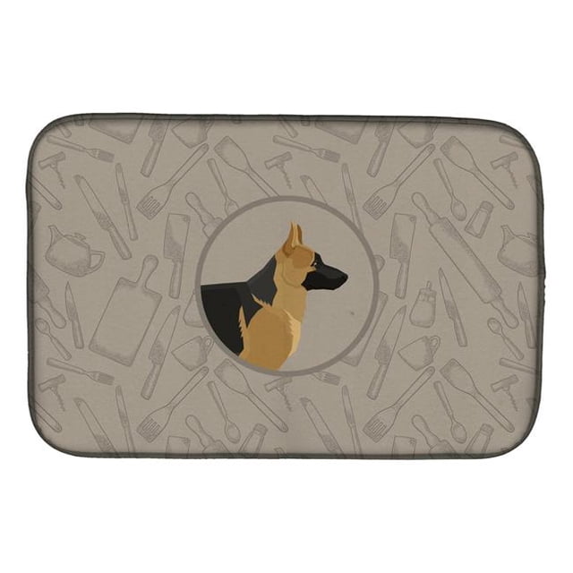 Carolines Treasures CK2187DDM German Shepherd in the Kitchen Dish Drying Mat