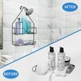 thumbnail image 5 of Shower Caddy Hanging over Shower Head Small Rust Roof Shower Organizer with 4 Hooks for Razor Shampoo Holder Bathroom Shower Rack Storage Shelf â Bronze, 5 of 6