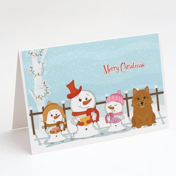 Merry Christmas Carolers Norwich Terrier Greeting Cards and Envelopes Pack of 8