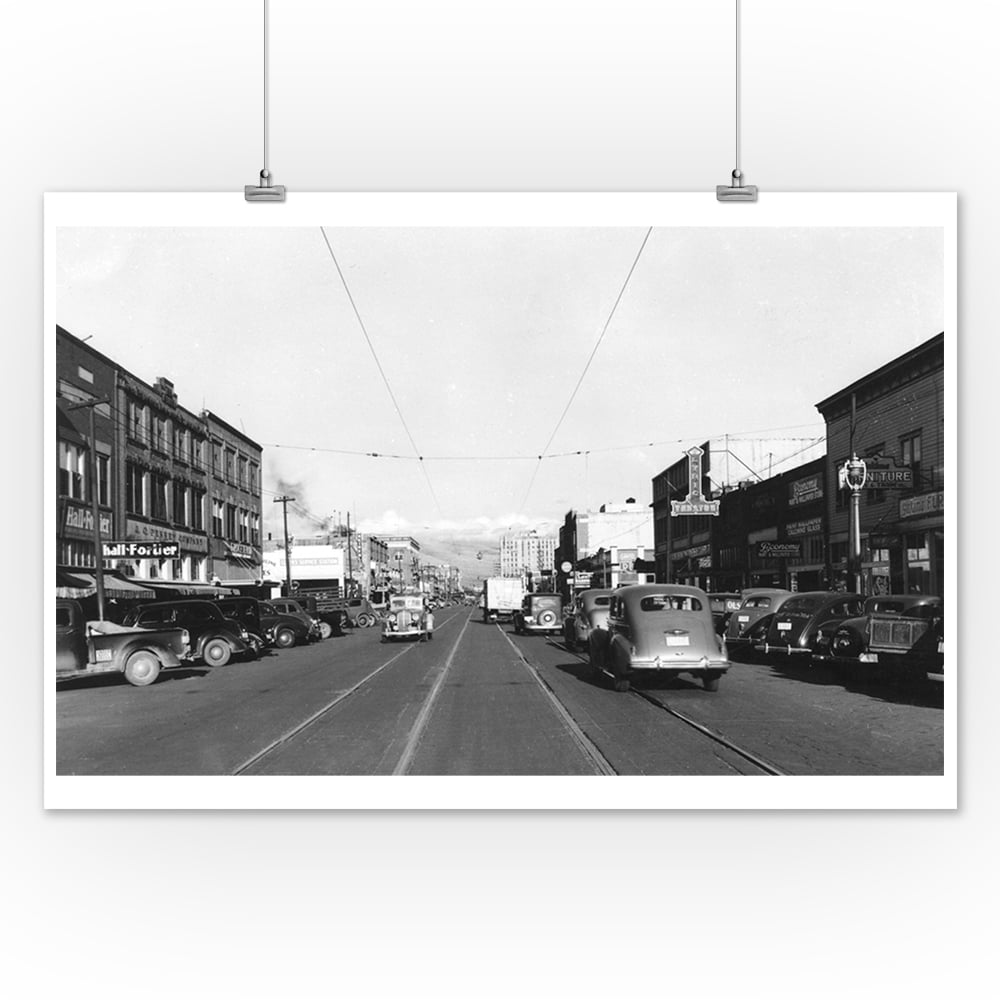 Yakima, WA View of Yakima Ave. Photograph (12x18 Art Print, Wall Decor