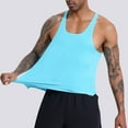 thumbnail image 2 of SSAAVKUY Mens Lightweight Tank Tops Mesh Sports Shirt Moisture Wicking Undershirts Men Sleeveless Shirts for Men Gym Tank Tops Sky Blue L, 2 of 5