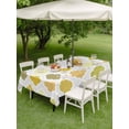thumbnail image 4 of Outdoor Tablecloth with Umbrella Hole for Patio/Picnic/Party/Camping, Yellow Orange Moroccan Waterproof Table Cloth Rectangle Table Cover Washable, Vintage Boho Geometric Pattern Gray (60"x 102"), 4 of 8